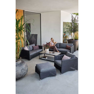 Cane-Line Diamond Footstool-Graphite, Cane-line Weave frame