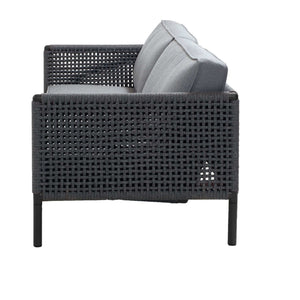 Cane-Line Encore 3-Seater Sofa-Dark grey, Cane-line Soft Rope/Bordeaux frame