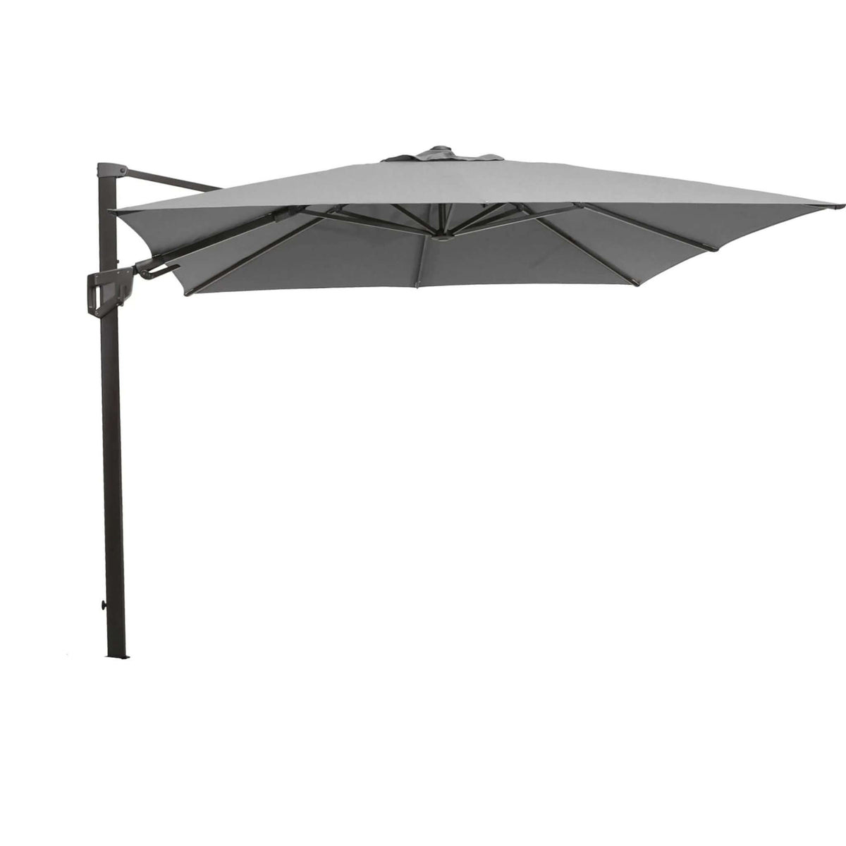 Cane-Line Hyde Luxe Tilt Parasol, 3X3 M-Aluminium w/Antracite fabric
