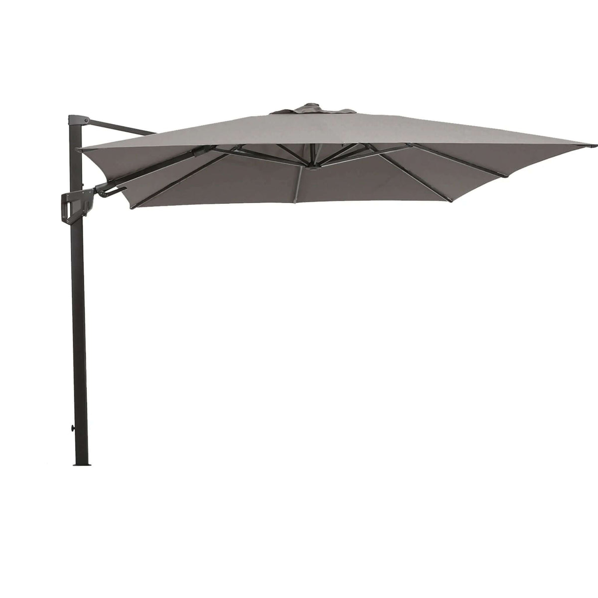 Cane-Line Hyde Luxe Tilt Parasol, 3X3 M-Aluminium w/Light grey fabric