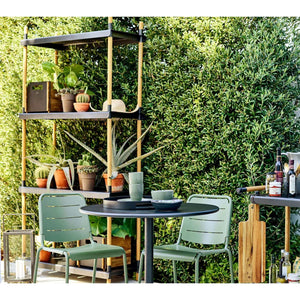 Cane-Line Frame Shelving System Complete Base Unit-Teak/lava grey aluminium