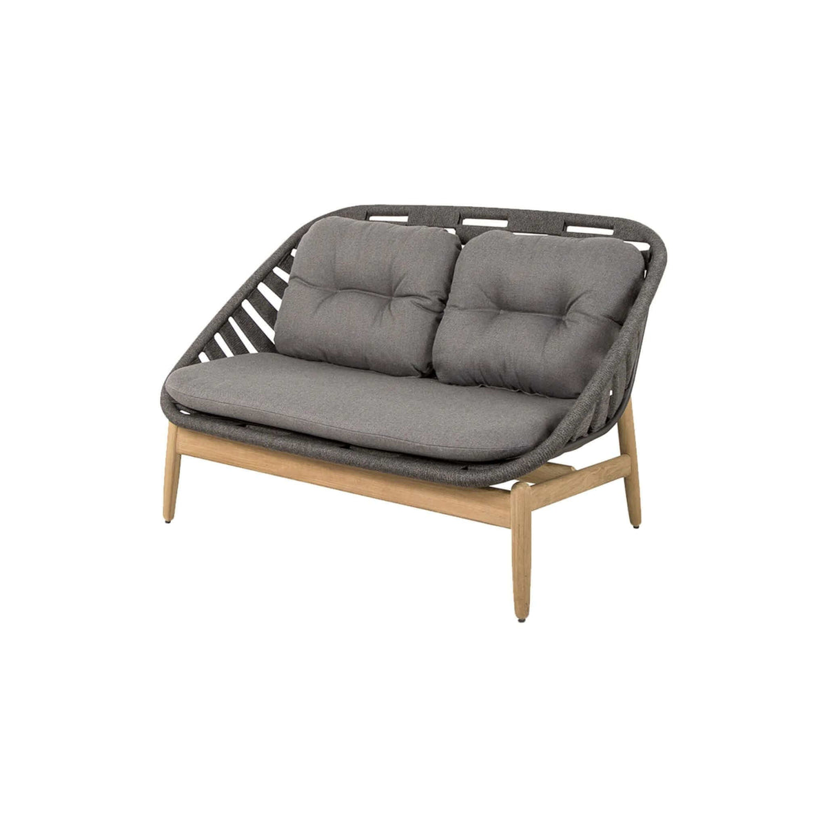 Cane-Line Strington 2-Seater Sofa W/Teak Frame-Dark grey, Cane-line Soft Rope