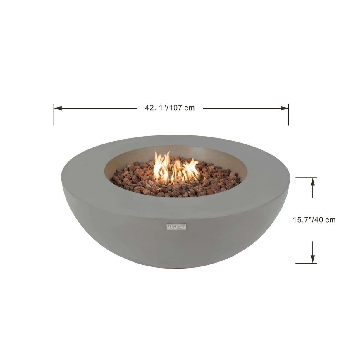 Elementi Lunar Bowl Fire Table-Liquid Propane