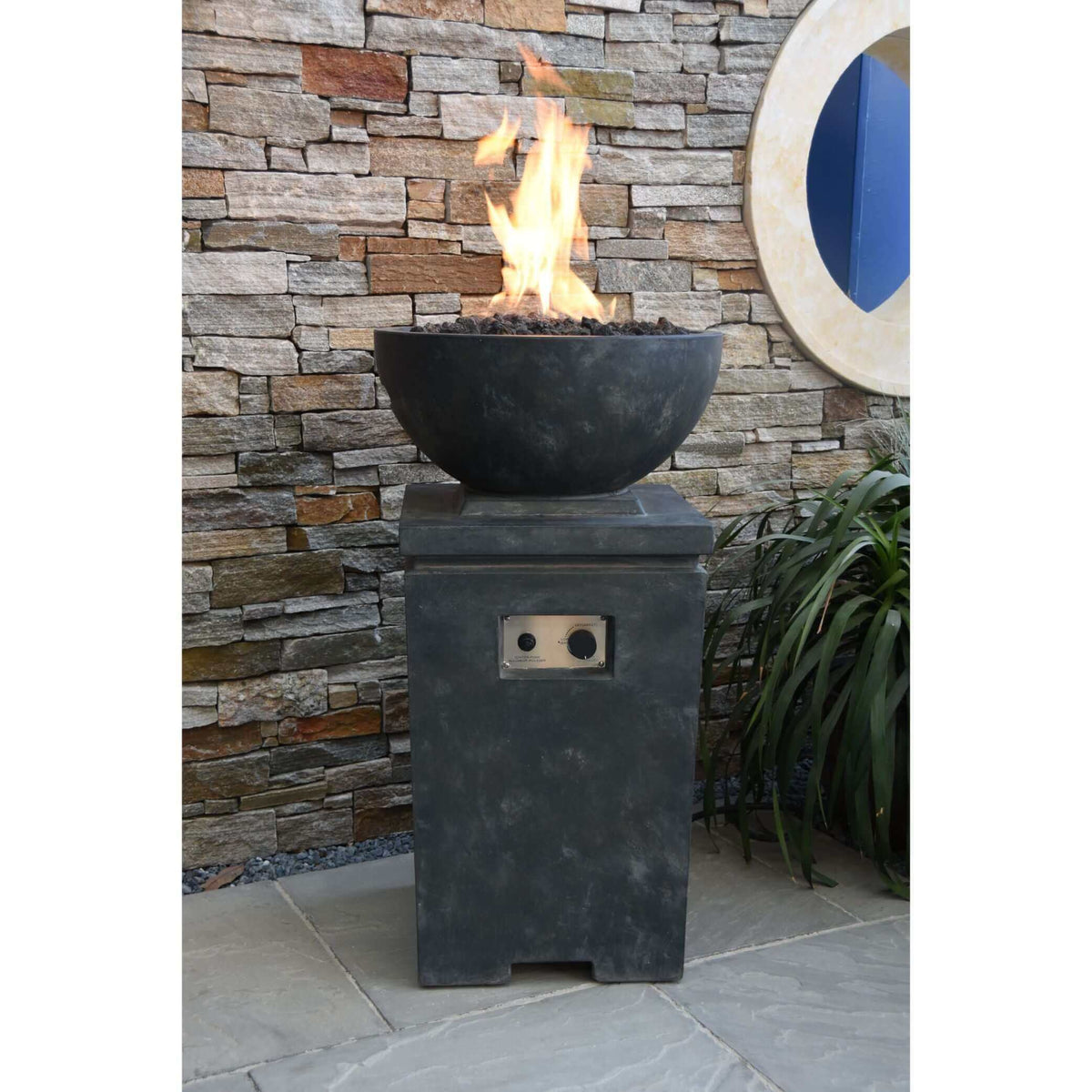 Elementi Modeno Exeter Column Fire Pit-Liquid Propane