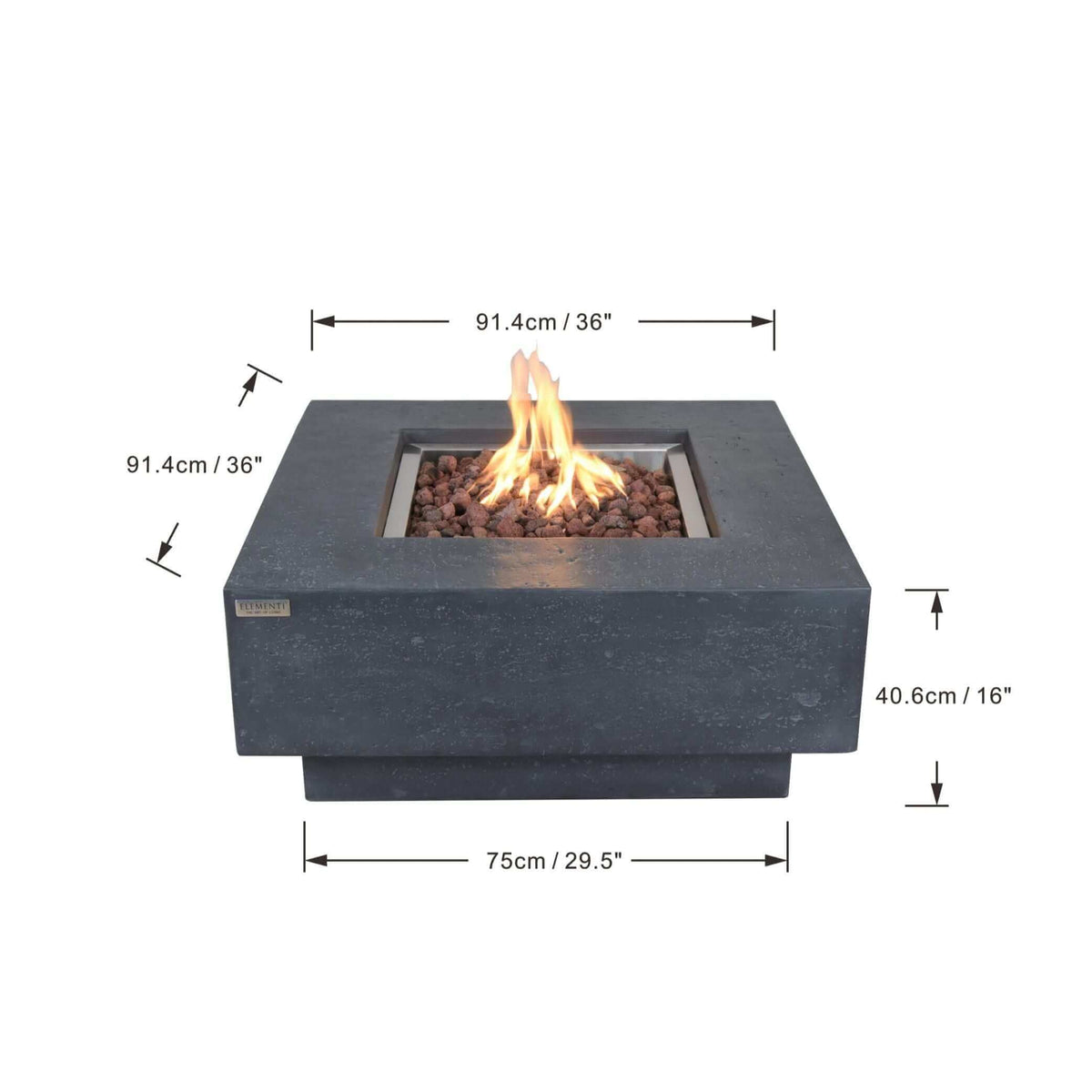 Elementi Manhattan Fire Table-Liquid Propane
