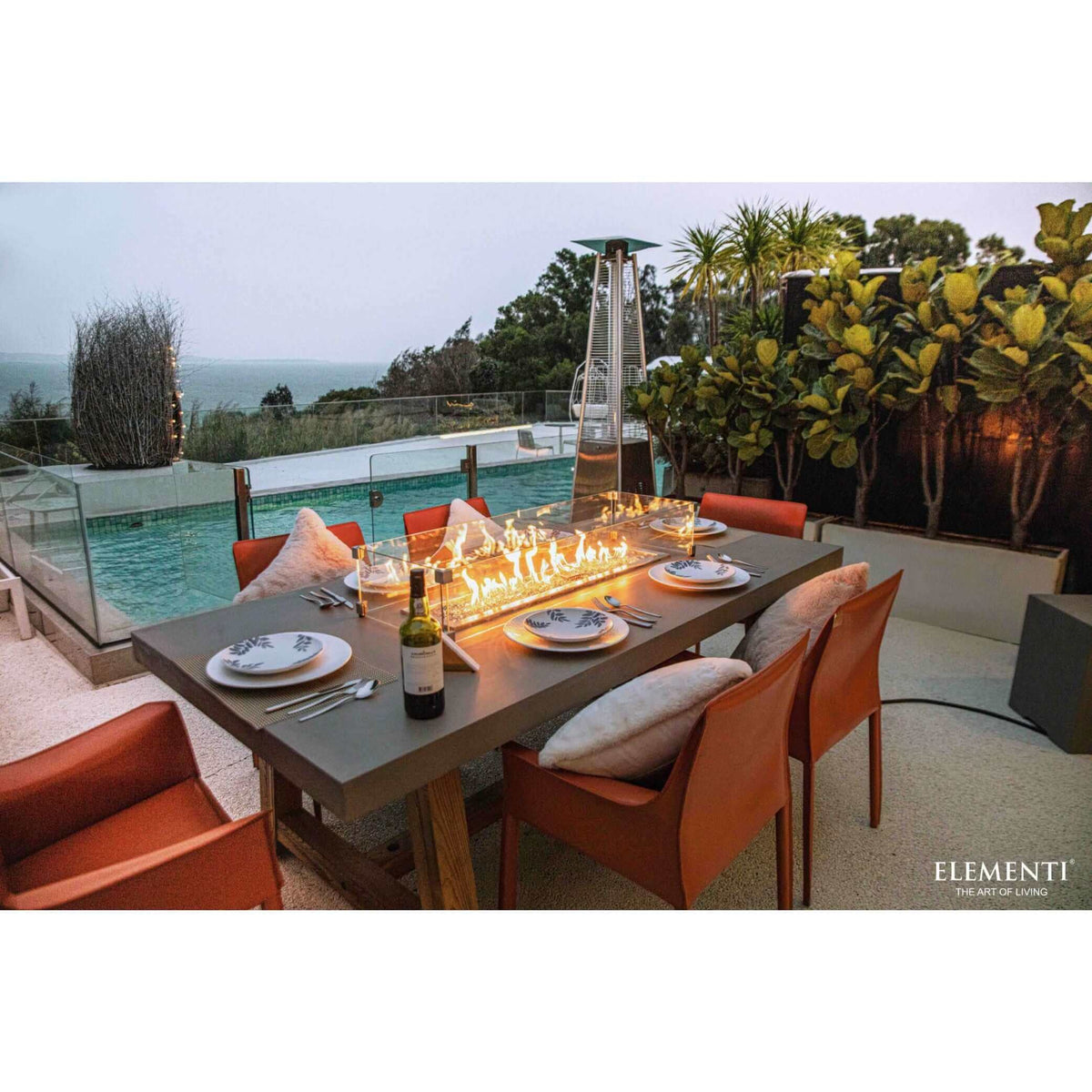 Elementi Sonoma Dining Fire Table-Liquid Propane