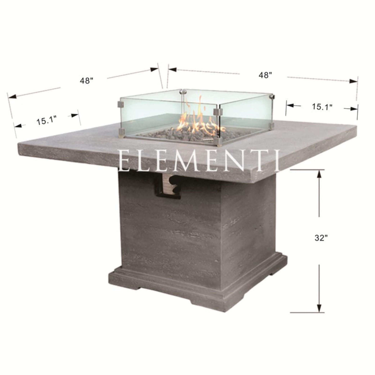 Elementi Birmingham Dining Fire Table-Natural Gas