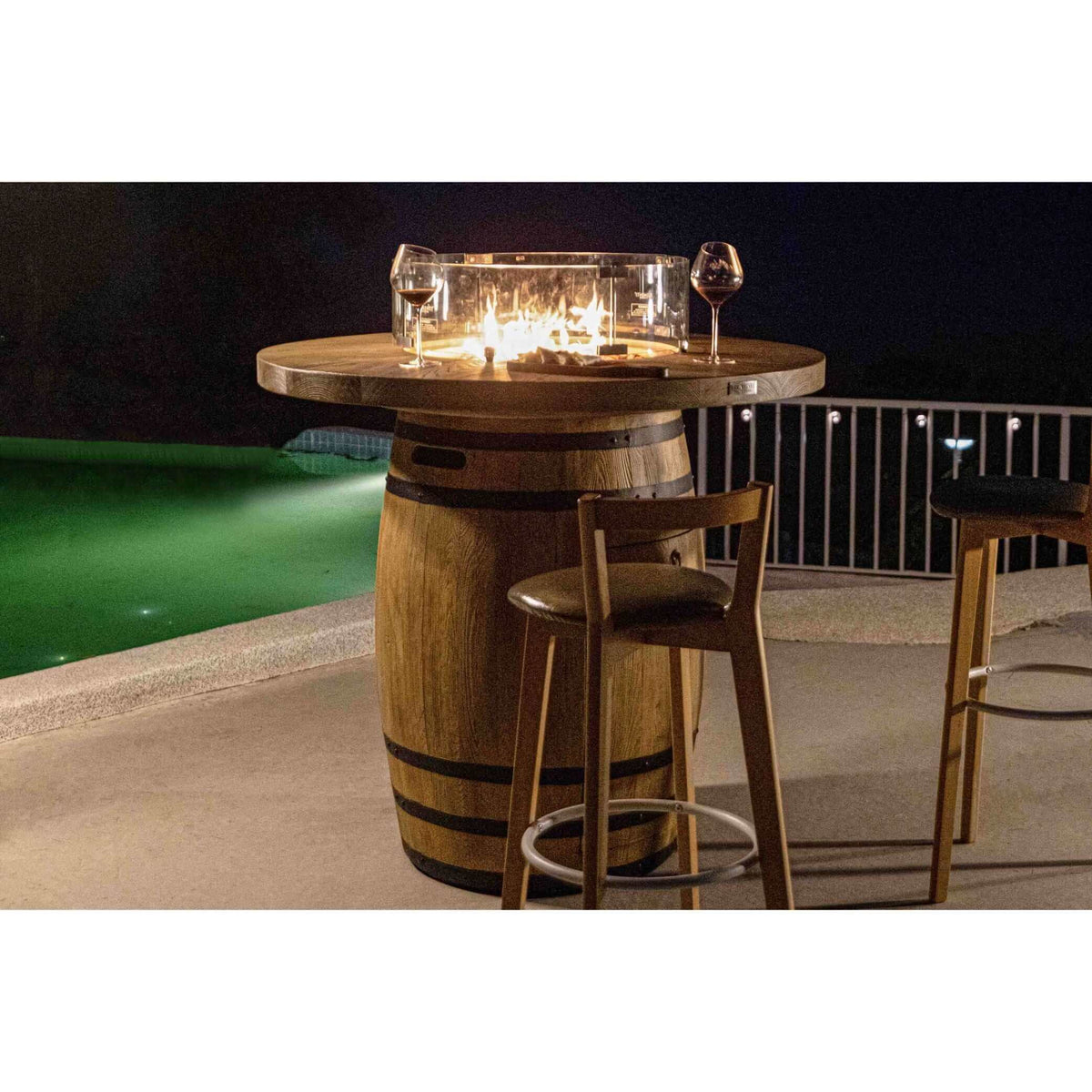 Elementi Lafite Barrel Fire Table-Liquid Propane