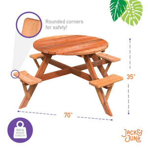 Jack and June Circular Adult Picnic Table-