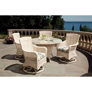 Lloyd Flanders Grand Traverse Swivel Dining Armchair-Caramel Sunloom Vinyl