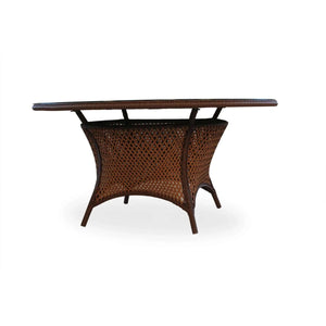 Lloyd Flanders Grand Traverse 60in Round Umbrella Dining Table-Caramel Sunloom Vinyl