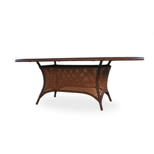 Lloyd Flanders Grand Traverse 84in Oval Umbrella Dining Table-Bisque Sunloom Vinyl
