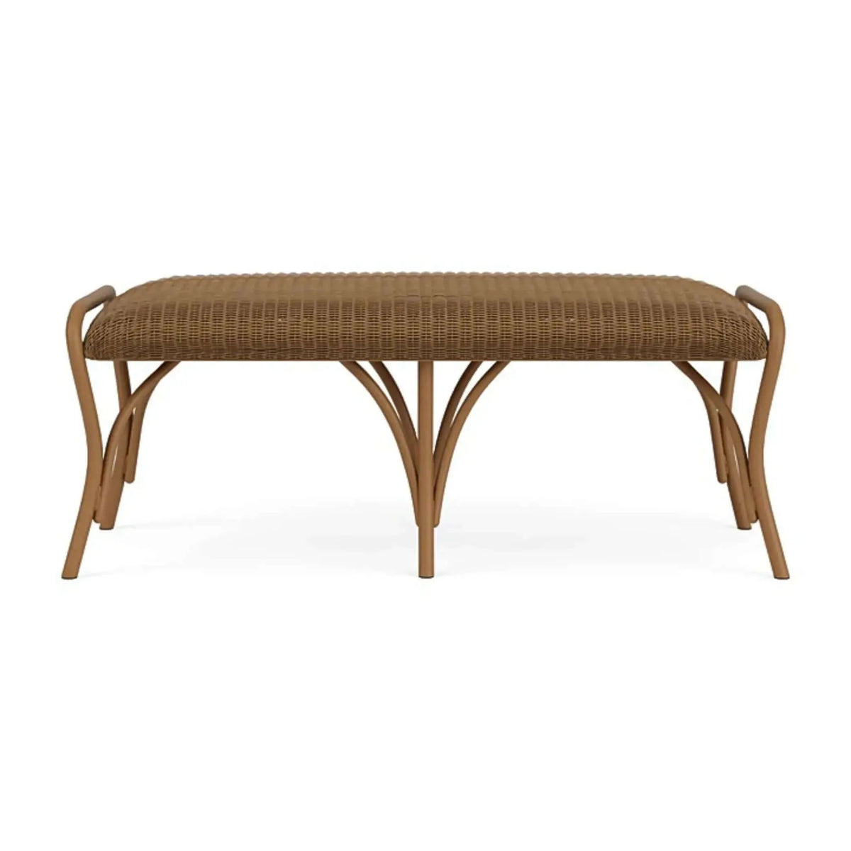 Lloyd Flanders All Seasons Settee Ottoman with Padded Seat