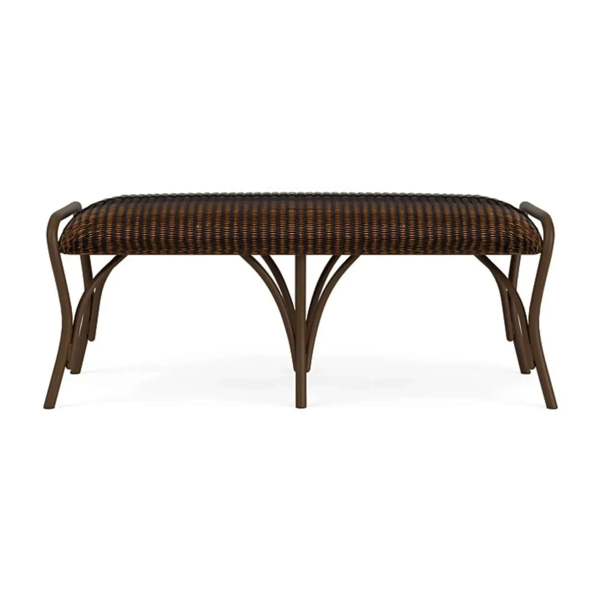 Lloyd Flanders All Seasons Settee Ottoman with Padded Seat