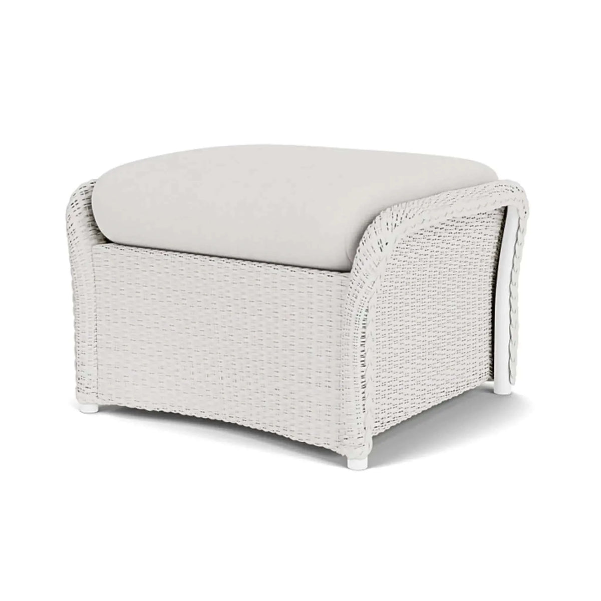 Lloyd Flanders Weekend Retreat Woven Ottoman-Matte White 004