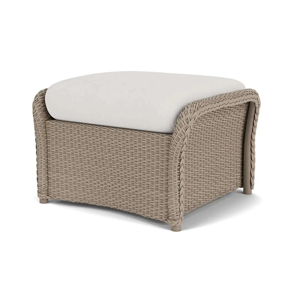 Lloyd Flanders Weekend Retreat Woven Ottoman-French Beige 007