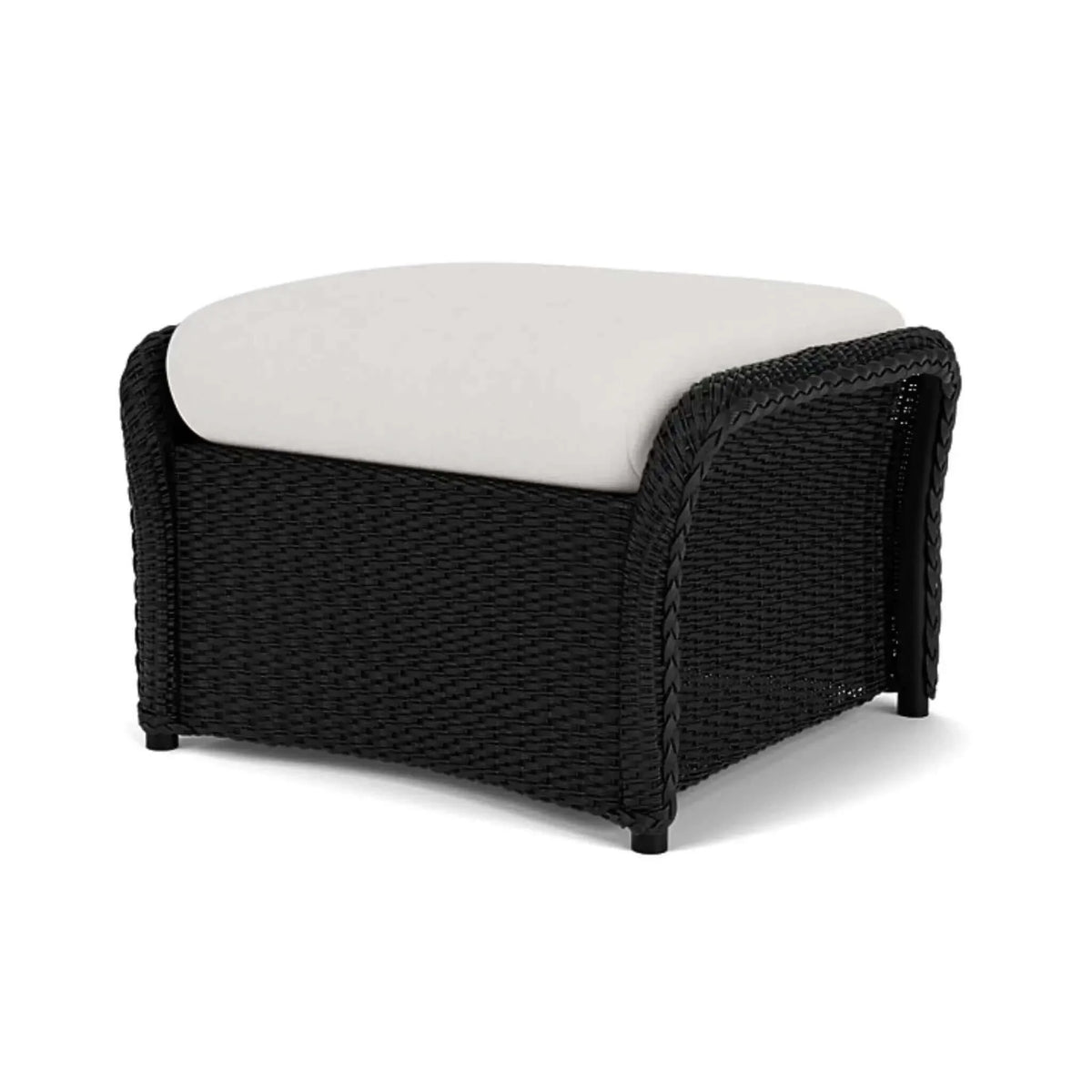 Lloyd Flanders Weekend Retreat Woven Ottoman-Ebony 013