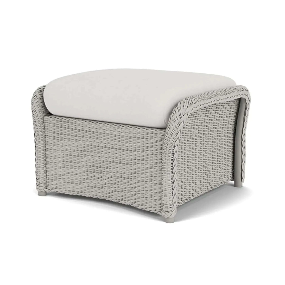 Lloyd Flanders Weekend Retreat Woven Ottoman-Platinum 014