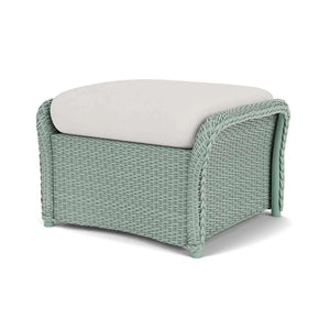 Lloyd Flanders Weekend Retreat Woven Ottoman-Sea Glass 028