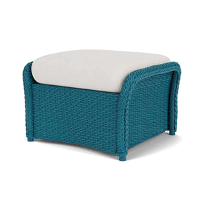Lloyd Flanders Weekend Retreat Woven Ottoman-Peacock 044
