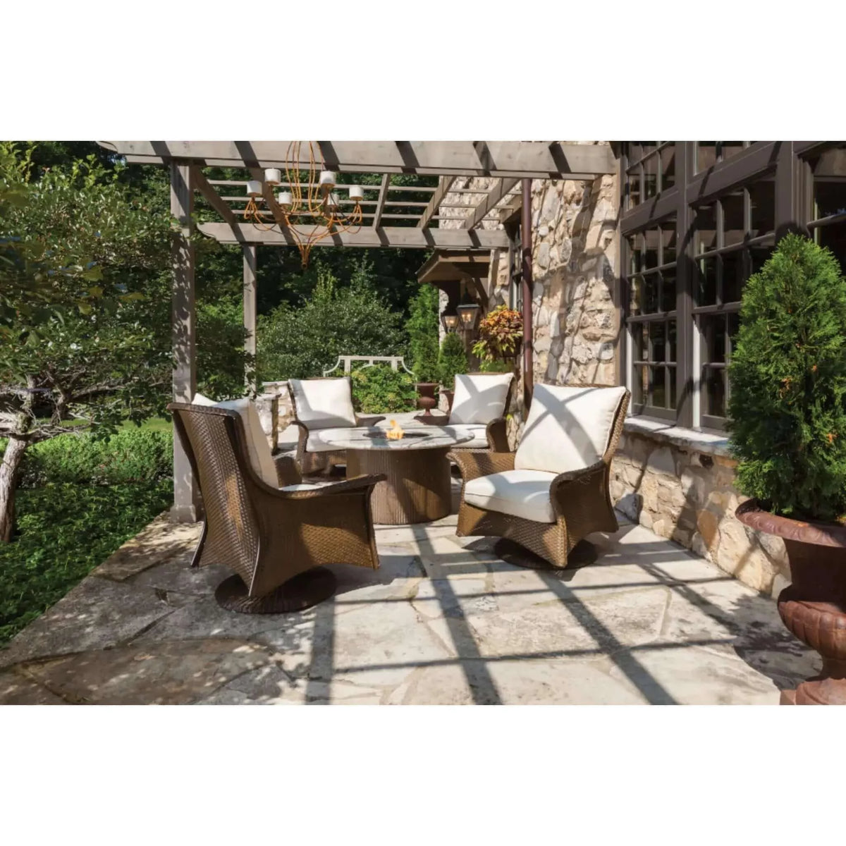 Lloyd Flanders Mandalay Swivel Rocker Lounge Chair-Charcoal 022