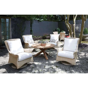 Lloyd Flanders Mandalay Swivel Rocker Lounge Chair-Denim Blue 040