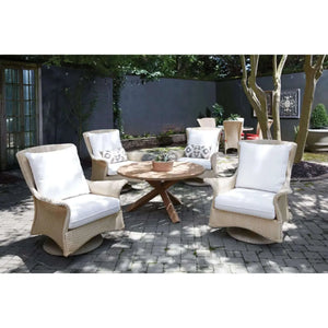 Lloyd Flanders Mandalay Swivel Rocker Lounge Chair-Denim Blue 040