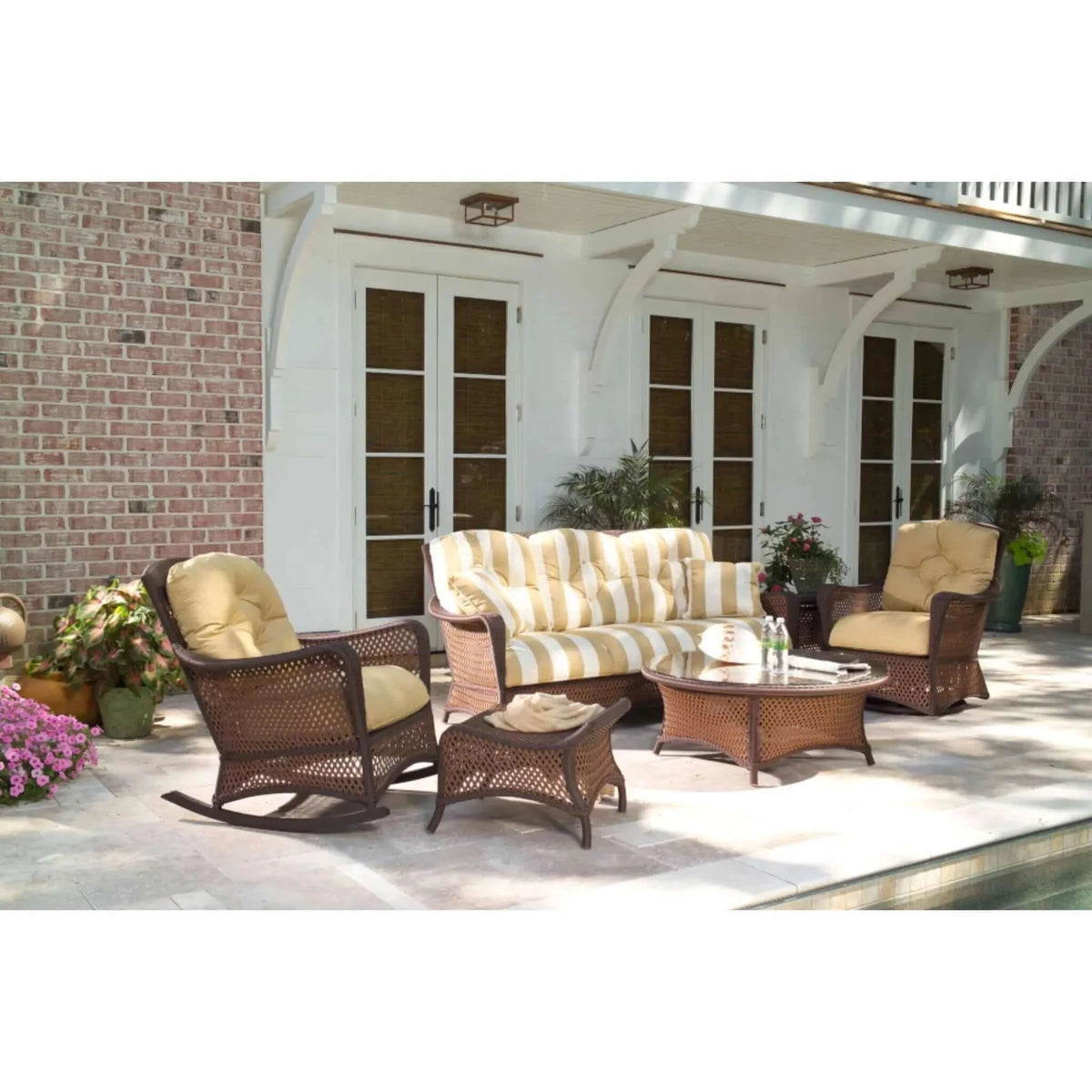 Lloyd Flanders Grand Traverse Lounge Rocker-Caramel Sunloom Vinyl