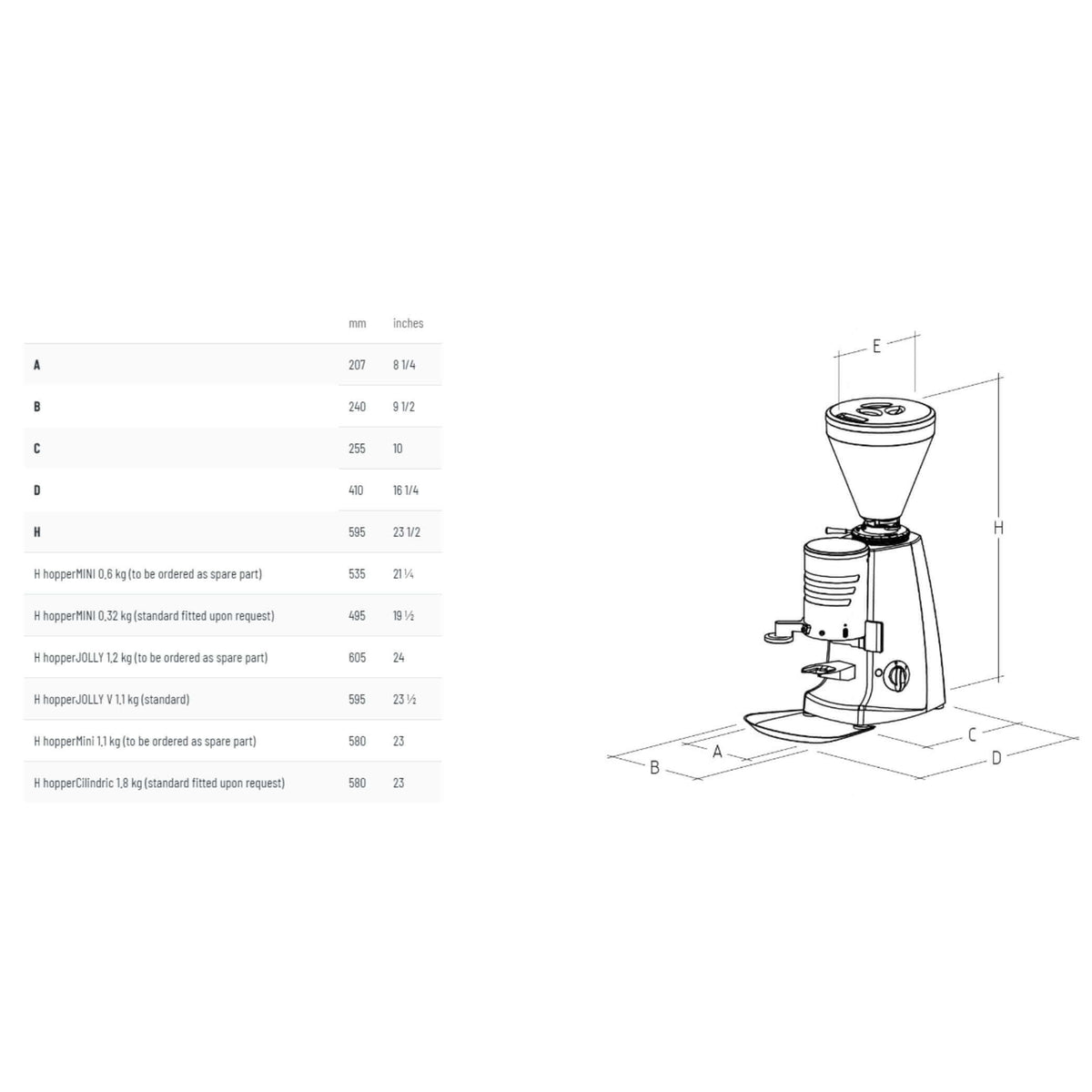 Mazzer Super Jolly V Up Automatic Espresso Grinder-Polished Aluminum