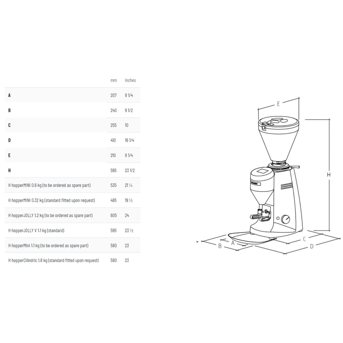 Mazzer Super Jolly V Pro Electronic Espresso Grinder-Matte Black