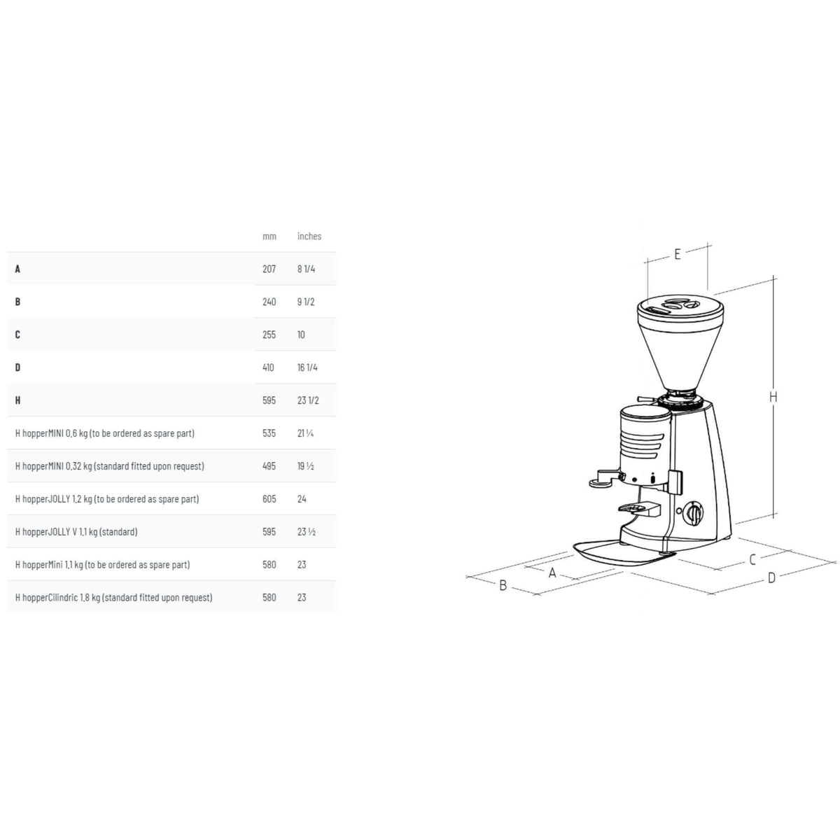 Mazzer Super Jolly V Up Timer Espresso Grinder-Matte Black