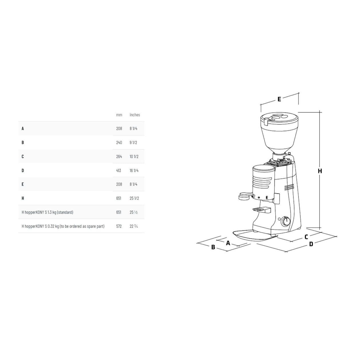 Mazzer Kony S Automatic Espresso Grinder-Matte Black