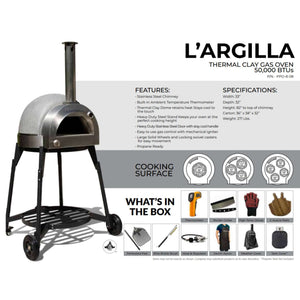 Pinnacolo L'Argilla Thermal Clay Gas Pizza Oven-