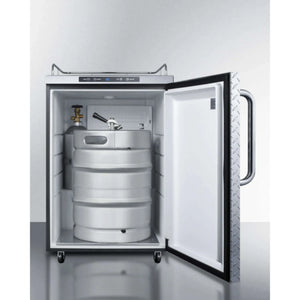 Summit 24" Wide Outdoor Kegerator - Diamond Plate - No Tap-