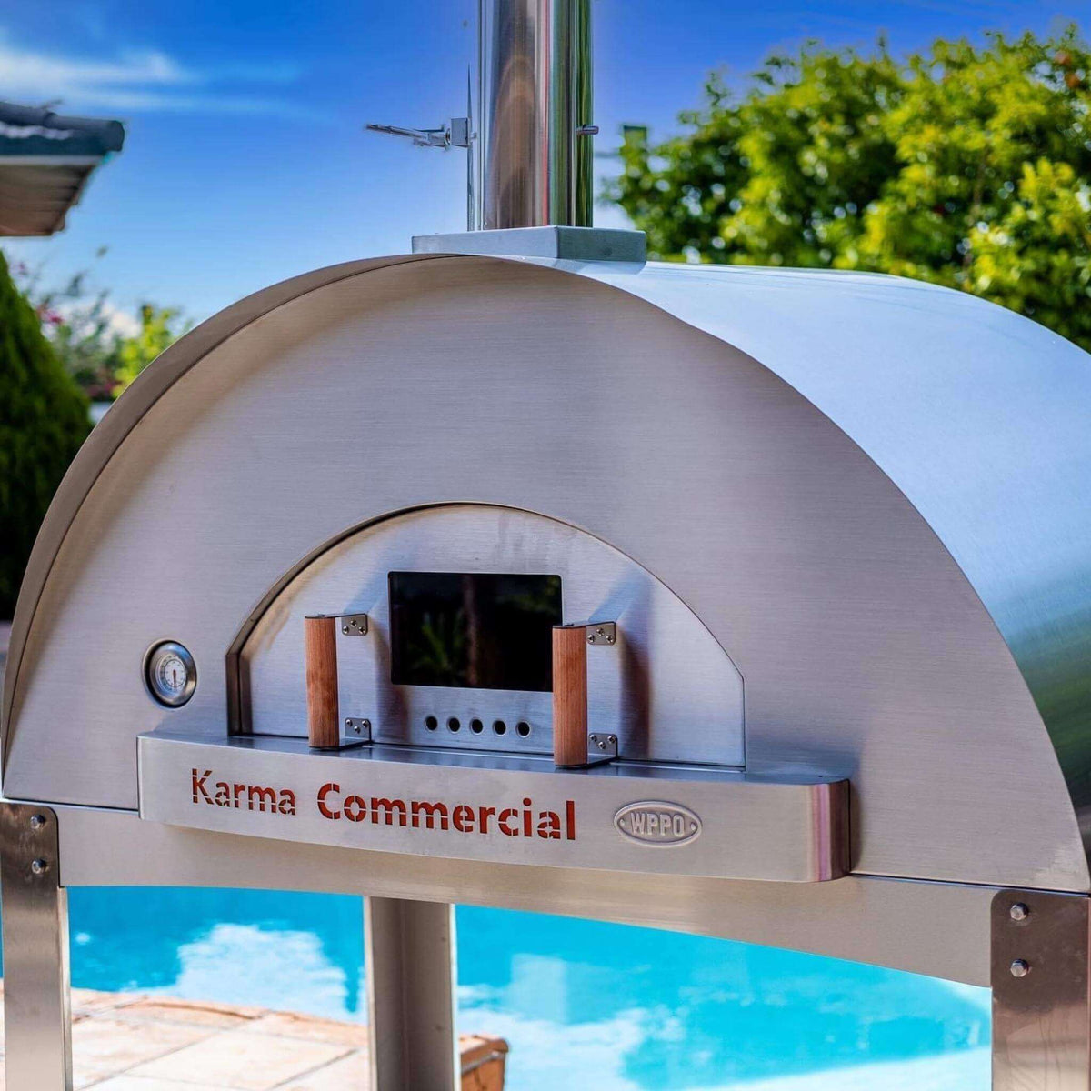 WPPO Karma 55" Stainless Steel Commercial Wood Fired Oven-