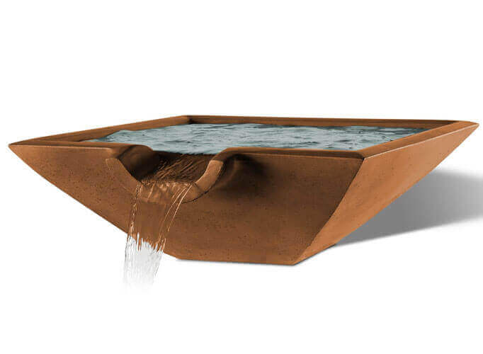 Slick Rock Concrete Camber Water Bowl Square