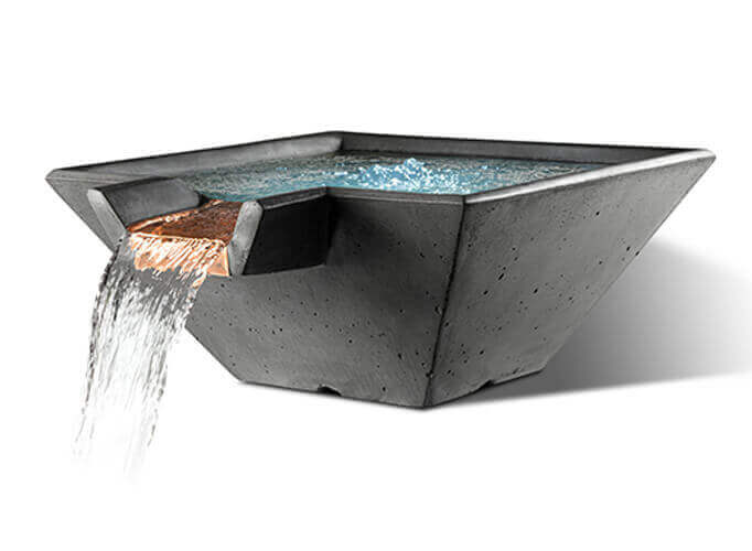 Slick Rock Concrete Cascade Water Bowl Square