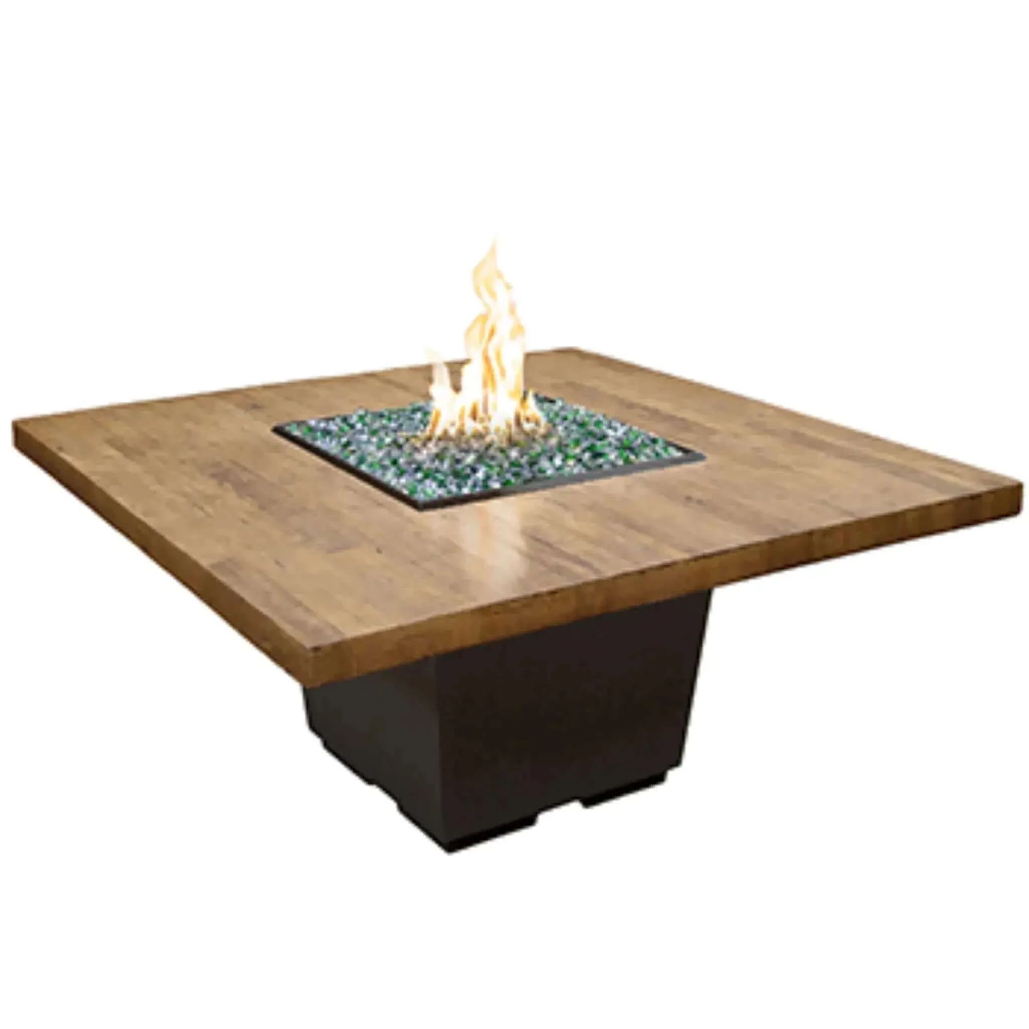 American Fyre Designs Dining French Barrel Oak Cosmo Square Firetable-Natural Gas