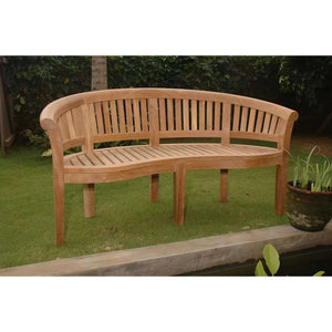 Anderson Teak Curve 3-Seater Bench Extra Thick Wood