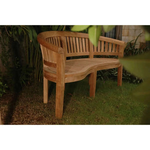 Anderson Teak Curve 3-Seater Bench Extra Thick Wood