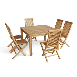 Anderson Teak Windsor Classic Chair 7-Pieces Folding Dining Set