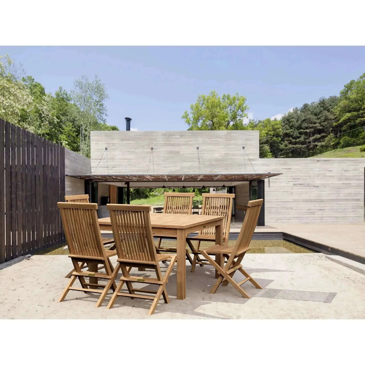 Anderson Teak Windsor Classic Chair 7-Pieces Folding Dining Set