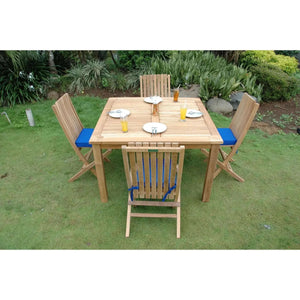 Anderson Teak Windsor Comfort Chair 5-Pieces Folding Dining Set