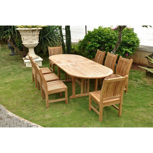 Anderson Teak Sahara Dining Side Chair 9-Pieces Oval Dining Set