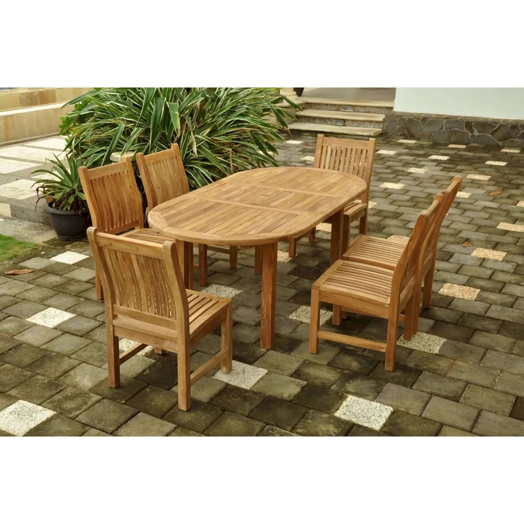 Anderson Teak Bahama Sahara 7-Pieces 8' Rectangular Dining Set