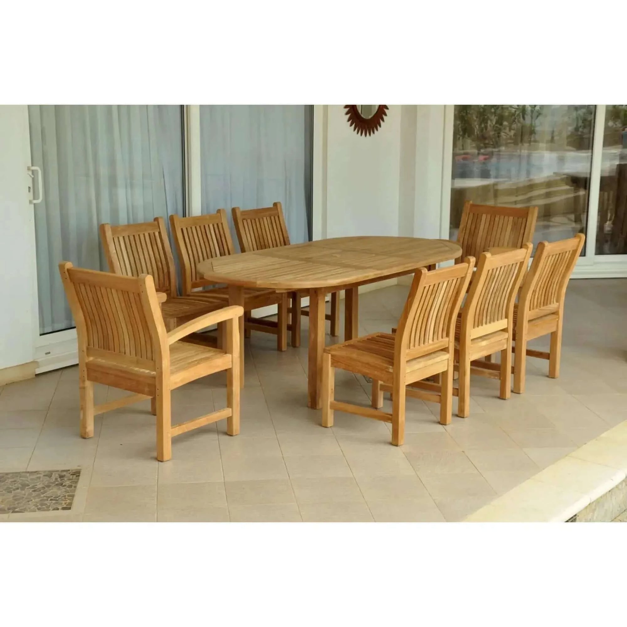 Anderson Teak Bahama Sahara 9-Pieces 78" Oval Dining Set