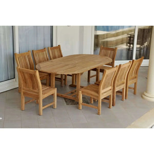 Anderson Teak Bahama Sahara 9-Pieces 87" Oval Dining Set