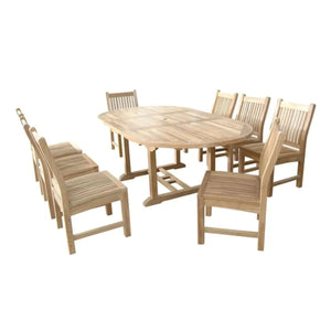 Anderson Teak Bahama Sahara 9-Pieces 87" Oval Dining Set