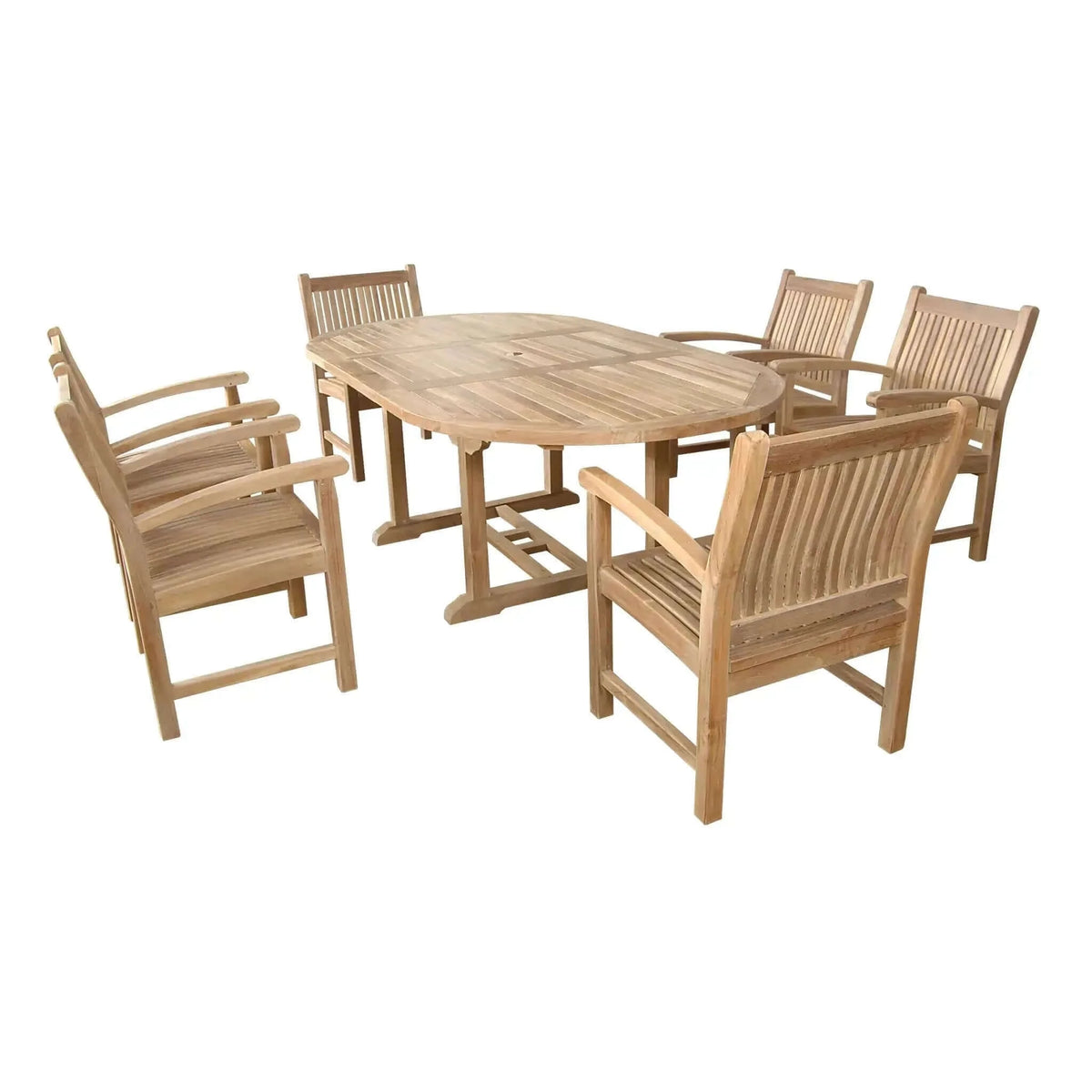 Anderson Teak Bahama Sahara Armchair 7-Pieces 87" Oval Dining Set