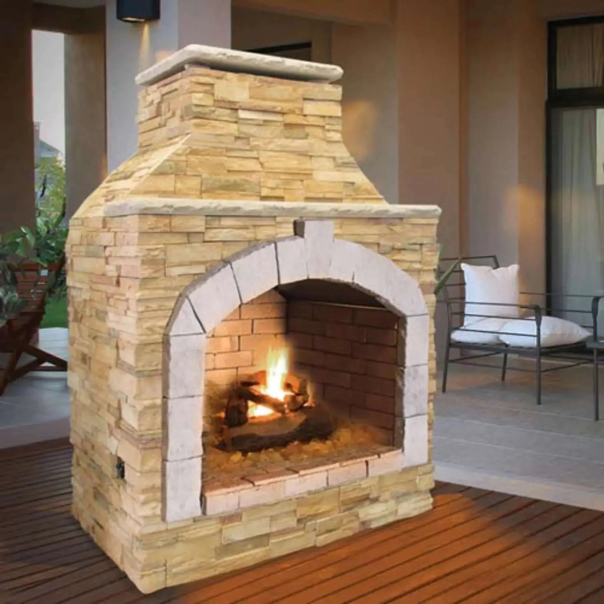 CalFlame 78" Outdoor Fireplace FRP-909-1